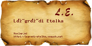 Légrádi Etelka névjegykártya